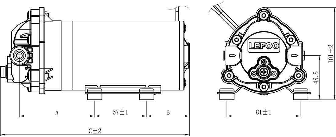 LEFOO The pumps are capable for water purifiers with a clean water production of 7.9liters per hour 50 GPD